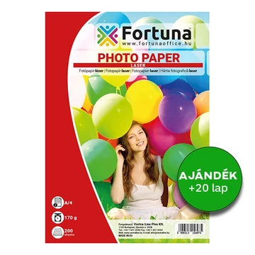 Fotópapír FORTUNA A/4 laser fényes 170 gr 200 ív/csomag Fotópapír FORTUNA A/4 laser fényes 170 gr 200 ív/csomag