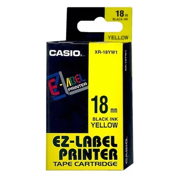 Feliratozó szalag CASIO XR-18YW1 18mmx8m sárgán fekete Feliratozó szalag CASIO XR-18YW1 18mmx8m sárgán fekete