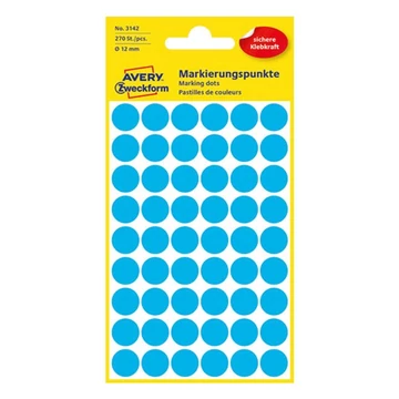 Etikett AVERY 3142 jelölőpont 12mm kék 270 db/csomag Etikett AVERY 3142 jelölőpont 12mm kék 270 db/csomag