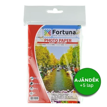 Fotópapír FORTUNA 10x15 inkjet fényes 255 gr 50 ív/csomag Fotópapír FORTUNA 10x15 inkjet fényes 255 gr 50 ív/csomag