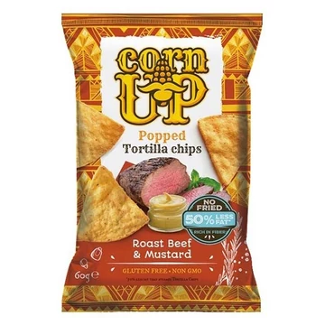 Tortilla chips CORN UP marhahús és mustár 60g Tortilla chips CORN UP marhahús és mustár 60g