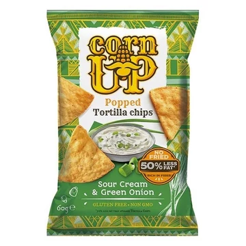 Tortilla chips CORN UP hagymás tejfölös 60g Tortilla chips CORN UP hagymás tejfölös 60g