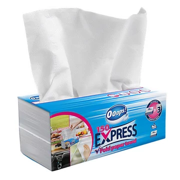 Kéztörlő hajtogatott V OOOPS! Express 2 rétegű fehér 25x21 cm 150 lap doboz 20 doboz/karton Kéztörlő hajtogatott V OOOPS! Express 2 rétegű fehér 25x21 cm 150 lap doboz 20 doboz/karton