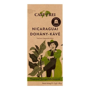 Kávékapszula CAFE FREI Nespresso Nicaraguai dohánykávé 9 kapszula/doboz Kávékapszula CAFE FREI Nespresso Nicaraguai dohánykávé 9 kapszula/doboz