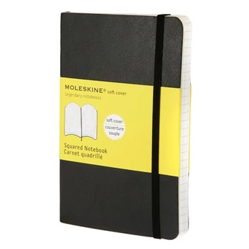 Notesz MOLESKINE QP612 "P" kockás puha fedeles fekete Notesz MOLESKINE QP612 "P" kockás puha fedeles fekete