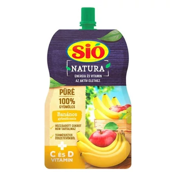 Gyümölcspüré SIÓ Natura Banános gyümölcsmix 100% 120g Gyümölcspüré SIÓ Natura Banános gyümölcsmix 100% 120g
