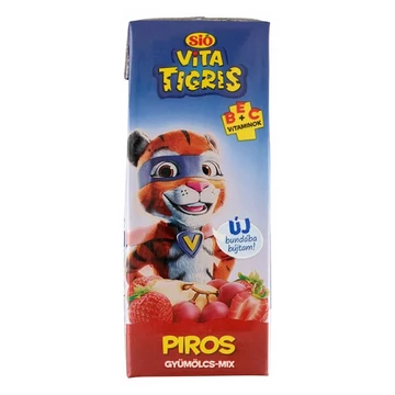 Gyümölcslé SIÓ Vitatigris Piros gyümölcs mix 20% 0,2L Gyümölcslé SIÓ Vitatigris Piros gyümölcs mix 20% 0,2L