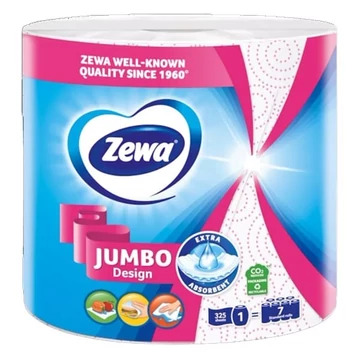 Kéztörlő tekercses háztartási ZEWA Jumbo Decor 2 rétegű 1 tekercses 325 lap Kéztörlő tekercses háztartási ZEWA Jumbo Decor 2 rétegű 1 tekercses 325 lap