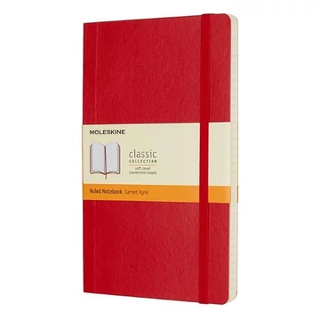 Notesz MOLESKINE QP616F2 "L" vonalas puha fedeles skarlát piros Notesz MOLESKINE QP616F2 "L" vonalas puha fedeles skarlát piros