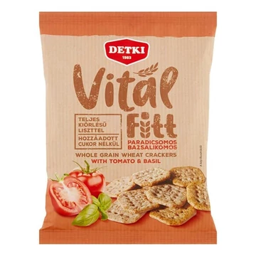 Keksz DETKI VitálFitt paradicsomos-bazsalikomos teljes kiőrlésű 100g Keksz DETKI VitálFitt paradicsomos-bazsalikomos teljes kiőrlésű 100g