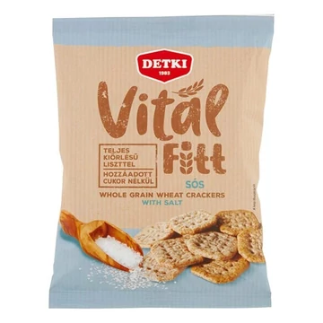 Keksz DETKI VitálFitt sós teljes kiőrlésű 100g Keksz DETKI VitálFitt sós teljes kiőrlésű 100g