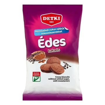 Keksz DETKI Vital Édes hozzáadott cukor nélkül kakaós 180g Keksz DETKI Vital Édes hozzáadott cukor nélkül kakaós 180g