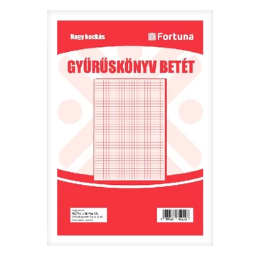 Gyűrűskönyv betét FORTUNA A/4 50 lapos 4 lyukú kockás Gyűrűskönyv betét FORTUNA A/4 50 lapos 4 lyukú kockás