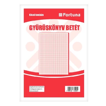 Gyűrűskönyv betét FORTUNA A/5 50 lapos 2 lyukú kockás Gyűrűskönyv betét FORTUNA A/5 50 lapos 2 lyukú kockás