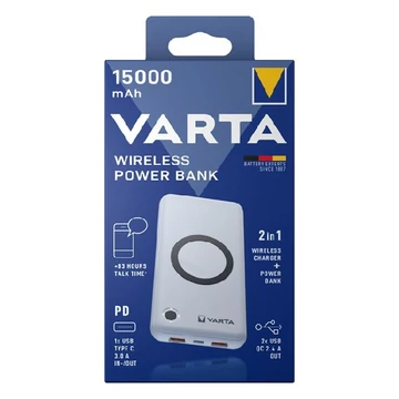 Powerbank VARTA Portable Wireless + vezeték nélküli töltő 15.000 mAh Powerbank VARTA Portable Wireless + vezeték nélküli töltő 15.000 mAh