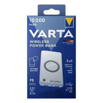 Powerbank VARTA Portable Wireless + vezeték nélküli töltő 10.000 mAh Powerbank VARTA Portable Wireless + vezeték nélküli töltő 10.000 mAh