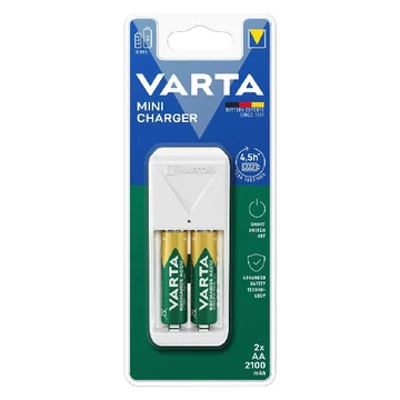 Akkumulátor töltő VARTA Mini + AA 2x2100 mAh Akkumulátor töltő VARTA Mini + AA 2x2100 mAh