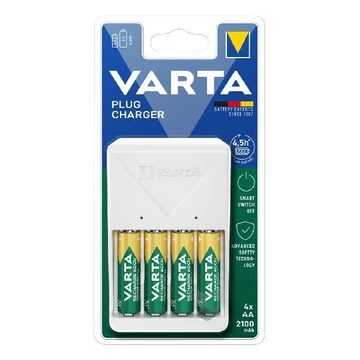Akkumulátor töltő VARTA Plug + AA 4x2100 mAh Akkumulátor töltő VARTA Plug + AA 4x2100 mAh