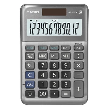 Számológép asztali CASIO MS-120 FM 12 digit szürke Számológép asztali CASIO MS-120 FM 12 digit szürke
