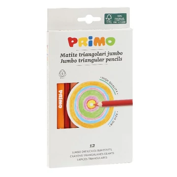Színes ceruza PRIMO jumbo háromszögletű 12 db/készlet Színes ceruza PRIMO jumbo háromszögletű 12 db/készlet