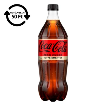 Üdítőital szénsavas COCA-COLA Zero koffeinmentes 1L DRS Üdítőital szénsavas COCA-COLA Zero koffeinmentes 1L DRS