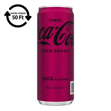 Üdítőital szénsavas COCA-COLA Cherry Zero dobozos 0,33L DRS Üdítőital szénsavas COCA-COLA Cherry Zero dobozos 0,33L DRS