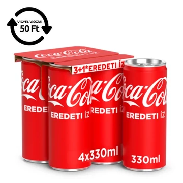 Üdítőital szénsavas COCA-COLA dobozos multipack 4x0,33L DRS Üdítőital szénsavas COCA-COLA dobozos multipack 4x0,33L DRS