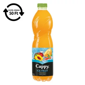 Üdítőital szénsavmentes CAPPY Ice Fruit Őszibarack-Sárgadinnye 12%-os 1,5L DRS Üdítőital szénsavmentes CAPPY Ice Fruit Őszibarack-Sárgadinnye 12%-os 1,5L DRS