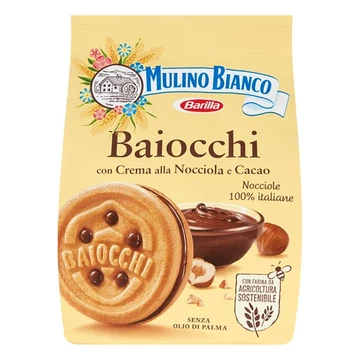 Keksz MULINO BIANCO baiocchi mogyorókrémes 260g Keksz MULINO BIANCO baiocchi mogyorókrémes 260g