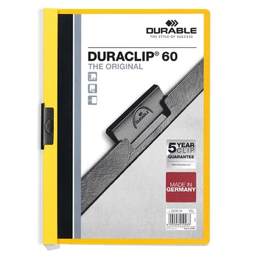 Klipmappa DURABLE Duraclip A/4 60 lapig sárga Klipmappa DURABLE Duraclip A/4 60 lapig sárga