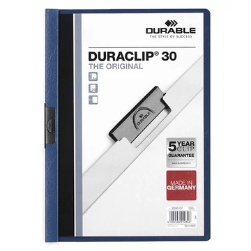 Klipmappa DURABLE Duraclip A/4 30 lapig sötétkék Klipmappa DURABLE Duraclip A/4 30 lapig sötétkék