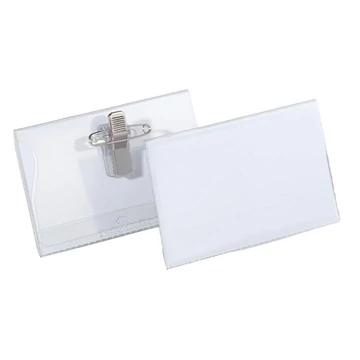 Névjegykitűző DURABLE 54x90 mm csiptetővel és tűvel átlátszó Névjegykitűző DURABLE 54x90 mm csiptetővel és tűvel átlátszó