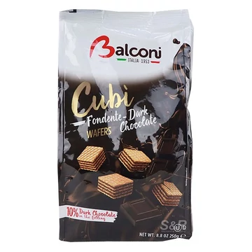 Töltött ostya BALCONI cubi wafers fekete csokis 250 g Töltött ostya BALCONI cubi wafers fekete csokis 250 g