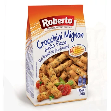 Kenyérrudacska ROBERTO mini crocchini pizzás 150 g Kenyérrudacska ROBERTO mini crocchini pizzás 150 g