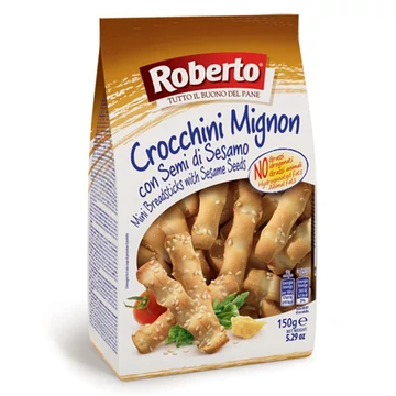 Kenyérrudacska ROBERTO mini crocchini szezámos 150 g Kenyérrudacska ROBERTO mini crocchini szezámos 150 g
