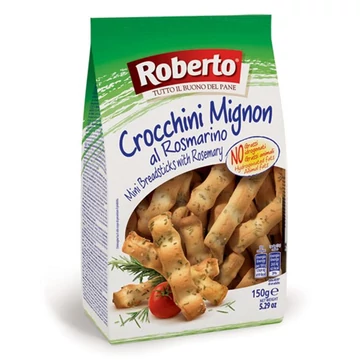 Kenyérrudacska ROBERTO mini crocchini rozmaringos 150 g Kenyérrudacska ROBERTO mini crocchini rozmaringos 150 g