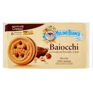 Keksz MULINO BIANCO baiocchi mogyorókrémes 336g Keksz MULINO BIANCO baiocchi mogyorókrémes 336g