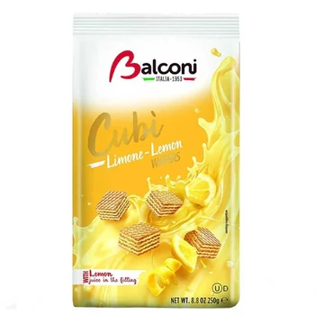 Töltött ostya BALCONI cubi wafers citromos 250 g Töltött ostya BALCONI cubi wafers citromos 250 g