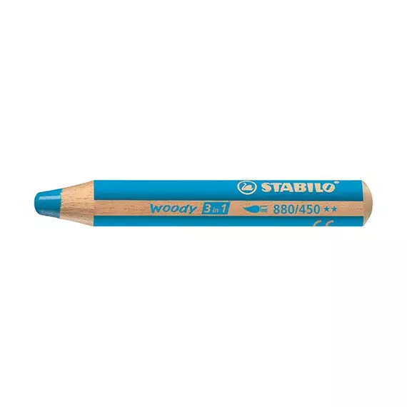 Színes ceruza STABILO Woody 3in1 hengeres vastag világoskék